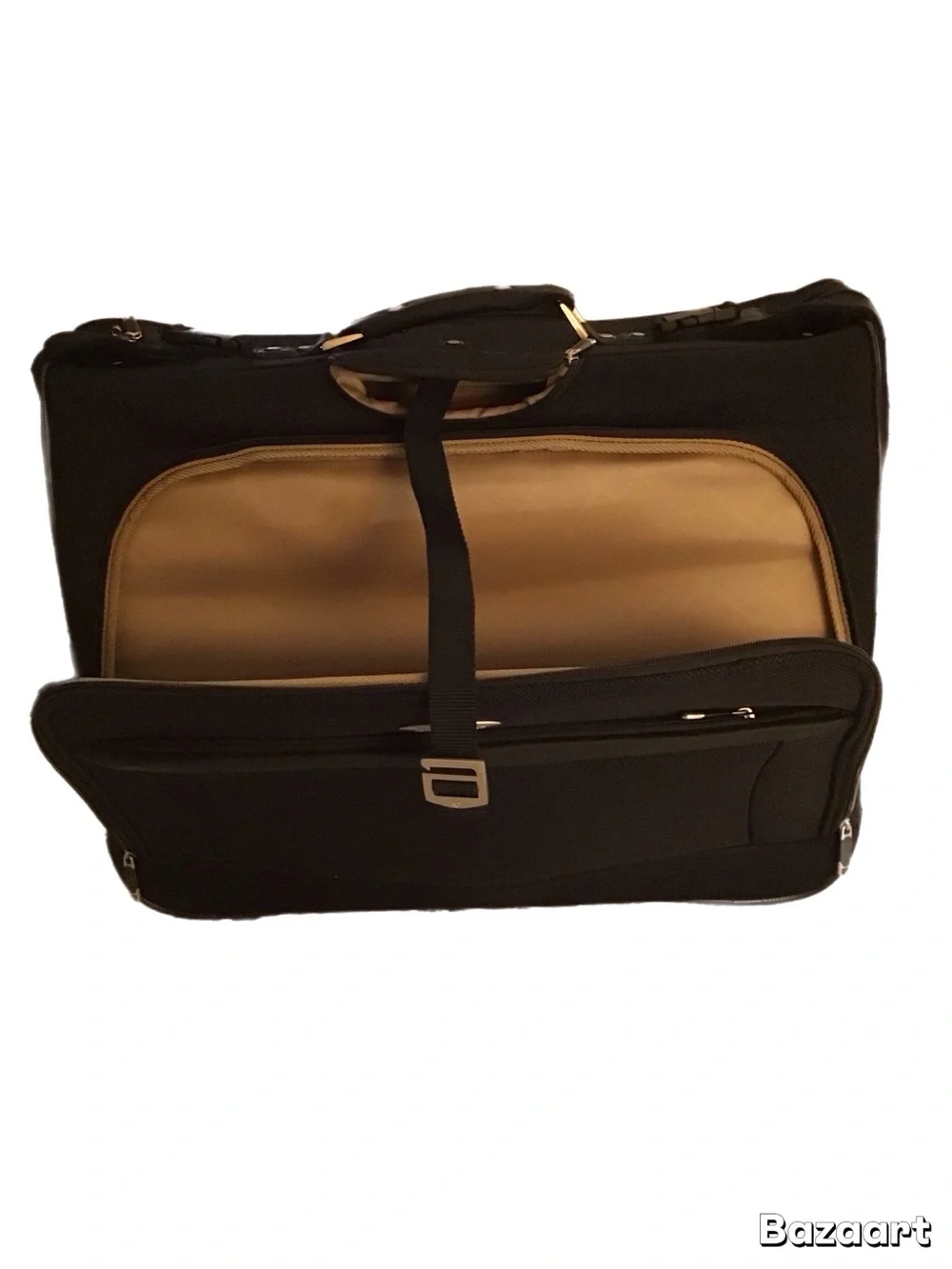 Vintage Samsonite 1910 Wheeled Black Travel Garment Bag with Telescoping Handle